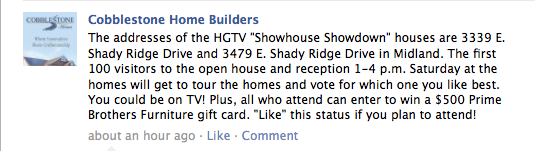 Cobblestone Home Builders Announces Location of HGTV Showhouse Showdown